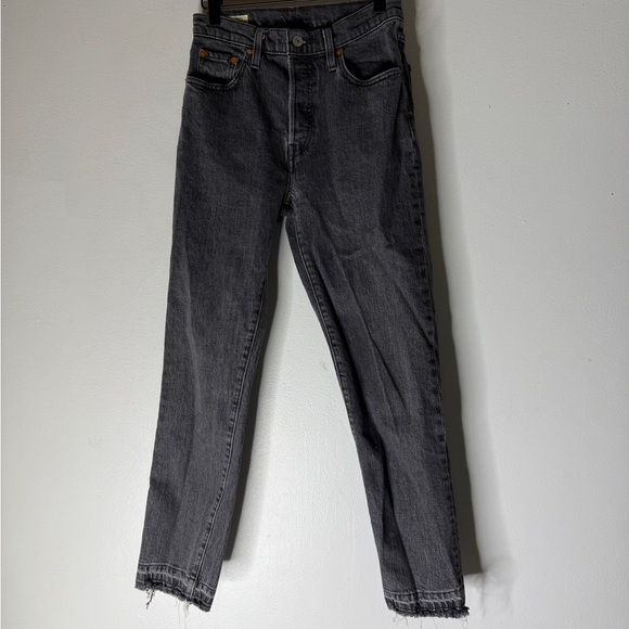 Levi's Denim - Levi’s 501 Raw Hem‎ Faded Black Jeans Size 25 X 26